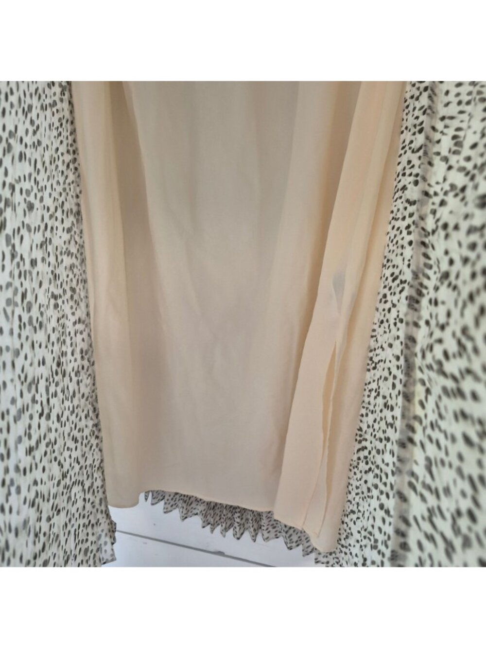 Chaps Womens Pleated Midi Skirt Black & White With Dots Size M - Picture 5 of 7